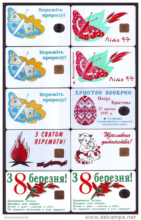 UKRAINE. 80 CHIP PHONECARDS, ALL DIFFERENT. Lot Nr. 4 - Ukraine