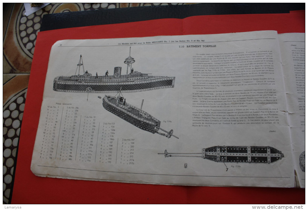 Catalogue Instructions NOTICE DE MONTAGE MECCANO-Jeux,Jouets-Jeux De Construction-Pages Couverture Manquante Vendu état - Meccano