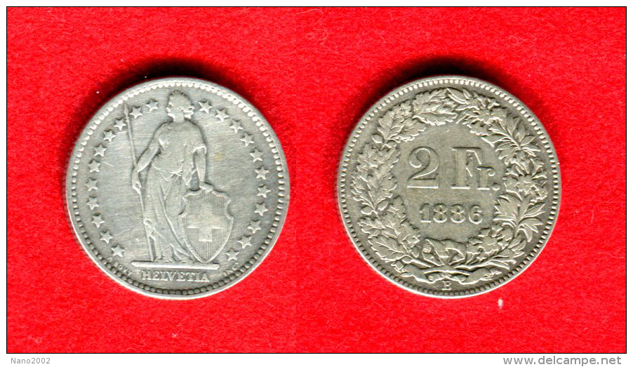 SUISSE- SCHWEITZ - SWITZERLAND   - 2 FRANCS 1886  B - Sonstige & Ohne Zuordnung