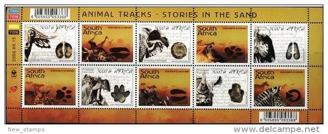 South Africa 2006 Animal Tracks Minisheet MNH - Unused Stamps