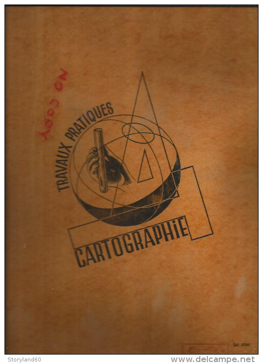 Cahier Grand Format à Ressort Travaux Pratiques Années 50-60 Pas De Marque Couverture à Motif - T