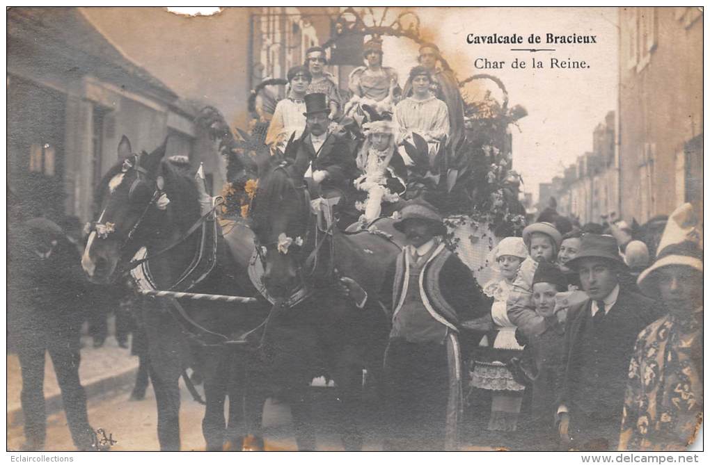 Bracieux    41     Cavalcade Char De La Reine  (aspect Carte Photo. Petit Défault Supé. Voir Scan) - Andere & Zonder Classificatie