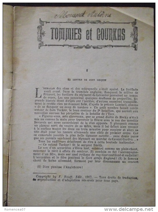 TOMMIES Et GOURKAS - Coll. "Patrie" - Année 1917 - Revue Patriotique - Guerre 1914-18 - WW1 - A Voir ! - 1900 - 1949