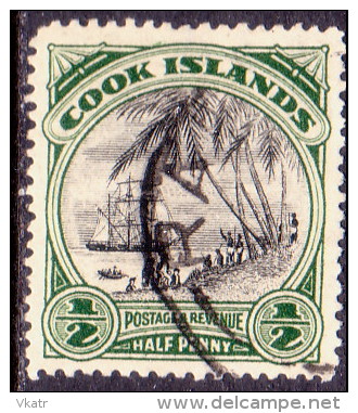 COOK ISLANDS 1933 SG #106 ½d Used Wmk NZ And Star ("single") - Cook