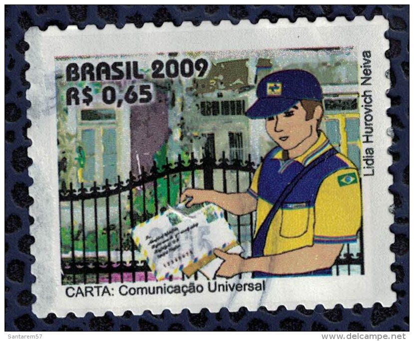 Brésil 2009 Oblitéré Rond Used Facteur Postes Produits Et Services Lettre Communication Universelle - Used Stamps