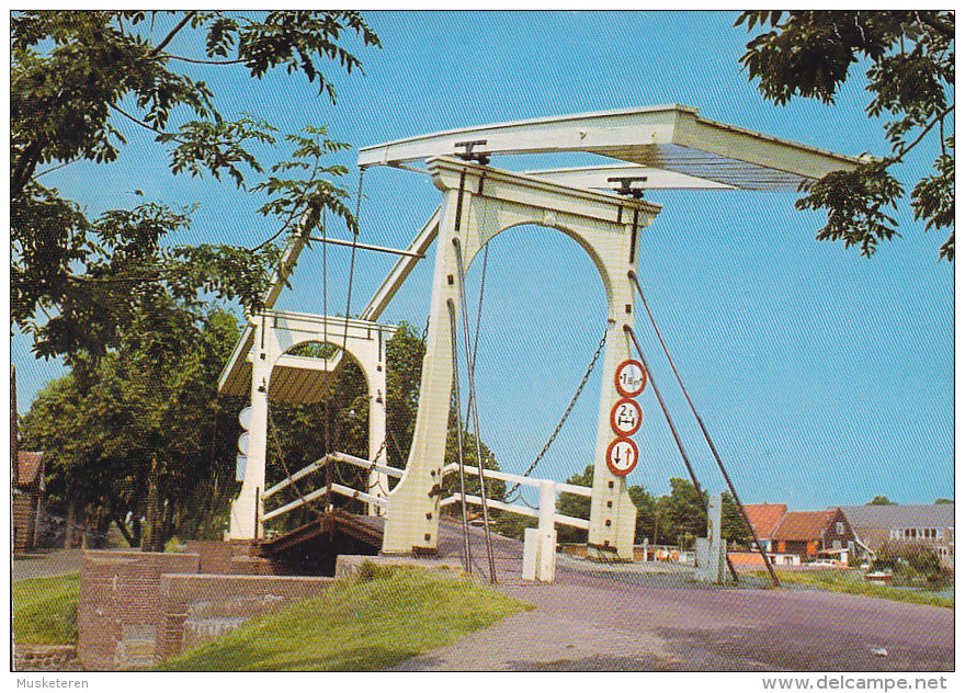 Netherlands PPC Edam Kettenbrug Chain Bridge Ketten Brücke Pont AMSTERDAM 1983 BOGENSE Denmark (2 Scans) - Edam