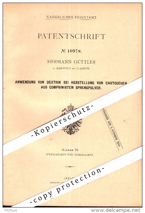 Original Patent - Wilhelm Grotehusmann In Herbede B. Witten , 1880 , Wasserhaltungsmaschine !!! - Witten