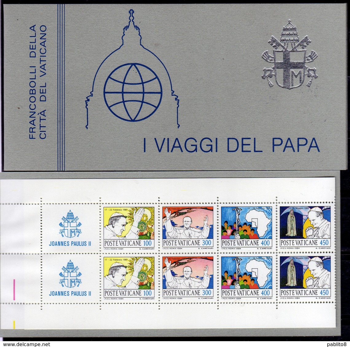 CITTÀ DEL VATICANO VATICAN VATIKAN (1981 - 1982) 1985 VIAGGI DEL PAPA GIOVANNI PAOLO II LIBRETTO POPE VISIT BOOKLET MNH - Libretti