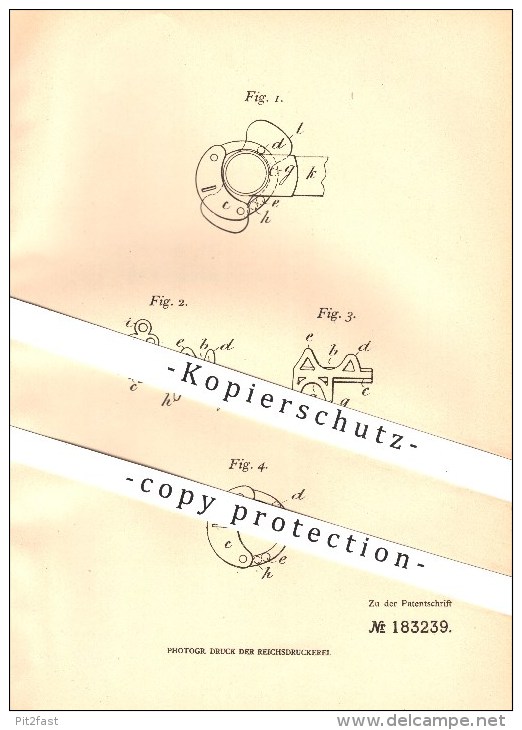 Original Patent - Ludwig Morten Friis , Frederiksberg , Dänemark , 1906, Als Vorlegeschloss Ausgebildetes Fahrradschloss - Dänemark