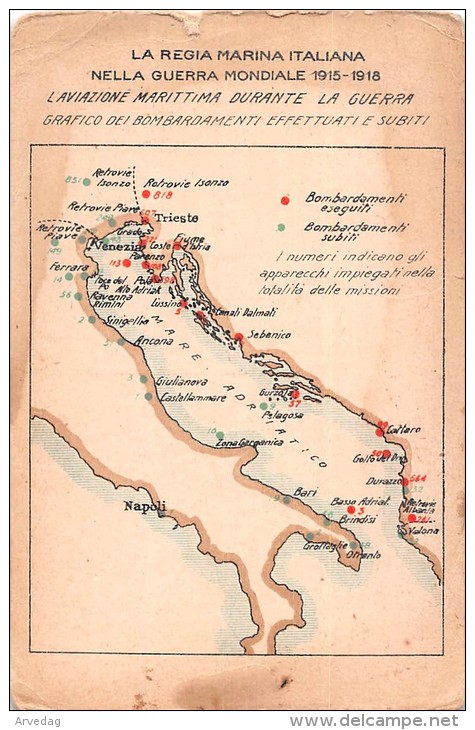 AG1109 REGIA MARINA AVIAZIONE MARITTIMA BOMBARDAMENTI EFFETTUATI E SUBITI - Guerra 1914-18