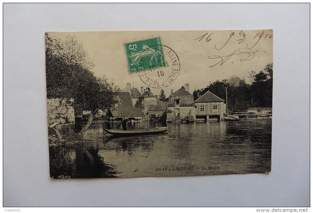 France :  Indre Et Loire (37)  Azay Le Rideau :Le Moulin En 1910 - Azay-le-Rideau