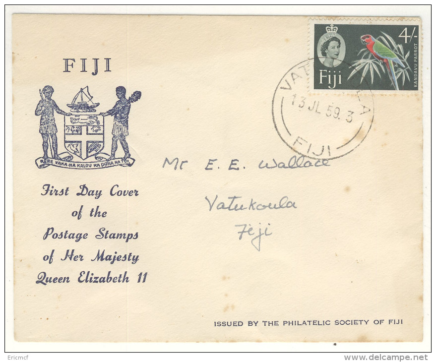 Fiji 1959 4/- Stamp FDC - Fidji (...-1970)