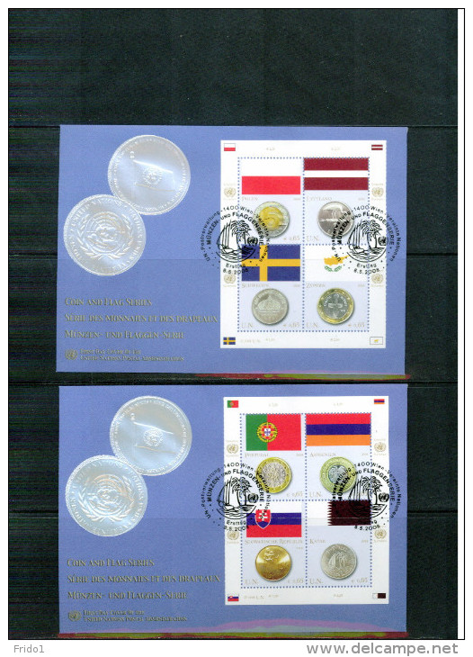 UN / UNO Wien / Vienna  2008 Michel 530-537 Flags FDC - Briefe U. Dokumente