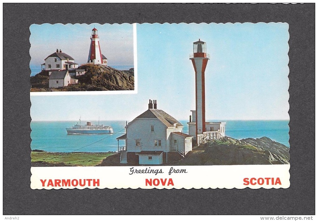 PHARES - LIGHTHOUSES - THE OLD AND THE NEW  YARMOUTH LIGHT AT CAPE FORCHU YARMOUTH NOVA SCOTIA - PHOTO BY BOB BROOKS - Phares