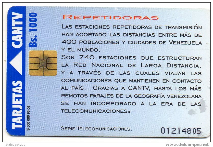 TELECARTE VENEZUELA BS  1000  Antennes Paraboliques  ESPACE Satellite Dishes SPACE - Espace