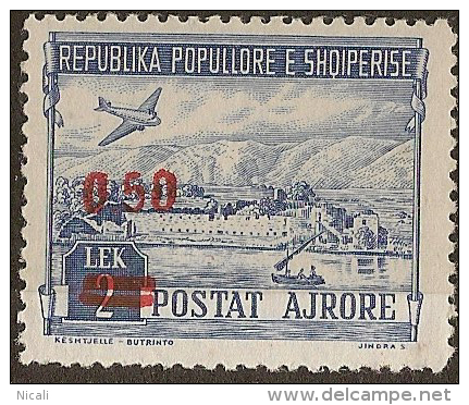 ALBANIA 1952 0l 50 On 2 Air SG 571 UNHM #NH232 - Albanien