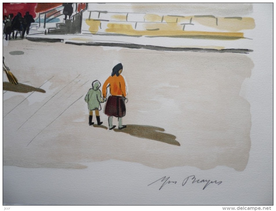 Yves Brayer - Lithographie Originale Numérotée Et Signée - Lumière De Moscou - Moscou: La Place Rouge - 1976 - Lithographies