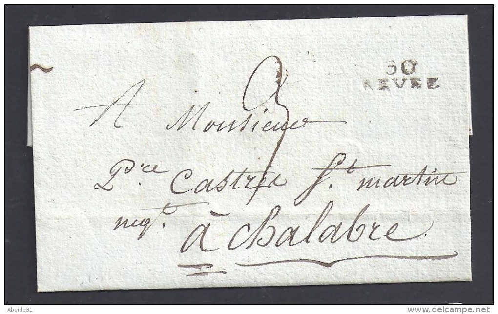 Haute Garonne - Cachet  30 / REVEL  Sur Lettre De 1814 - 1801-1848: Vorläufer XIX