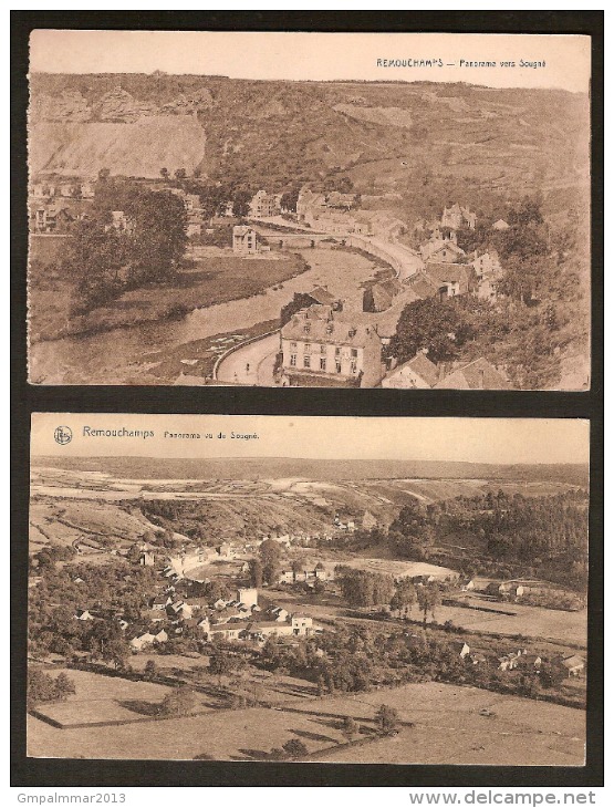 HOUYOUX 2 Postkaarten Van " REMOUCHAMPS " PANORAMA VU DE SOUGNE (zie 2 Scans) ! Inzet Aan 10 € ! - 1922-1927 Houyoux