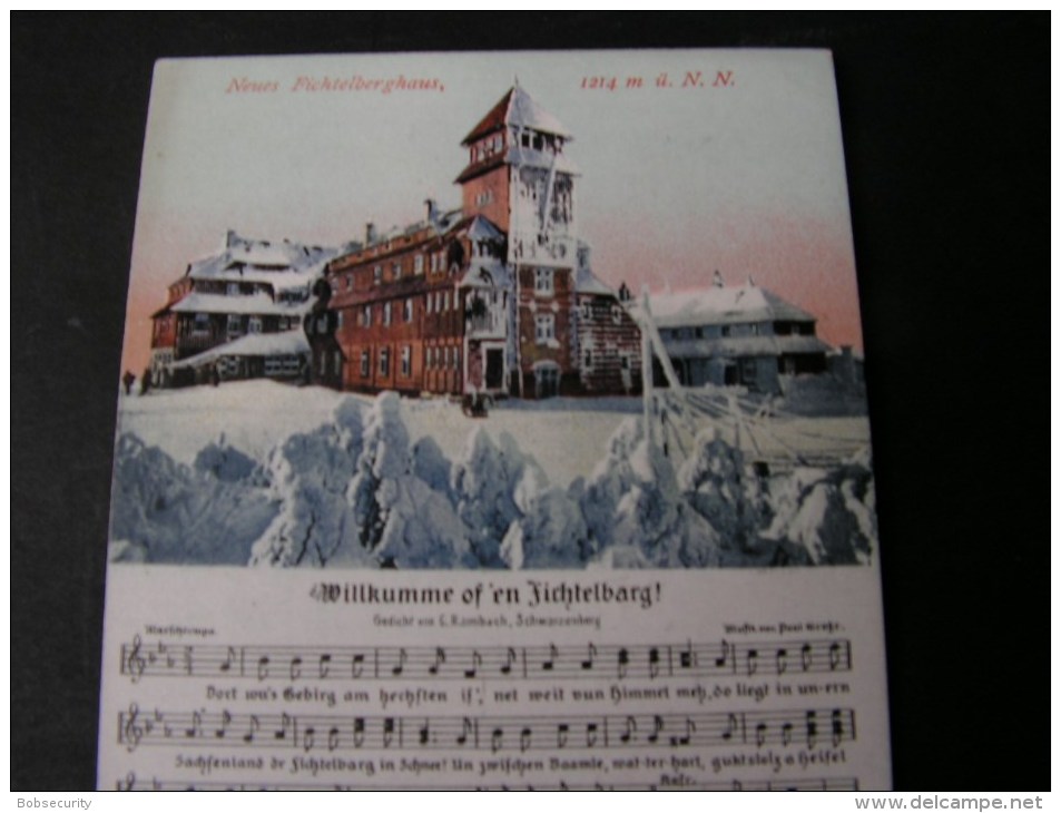 == Liederkarte Fichtelberghaus Kunsverlag Vogel *  Ca, 1910 - Oberwiesenthal