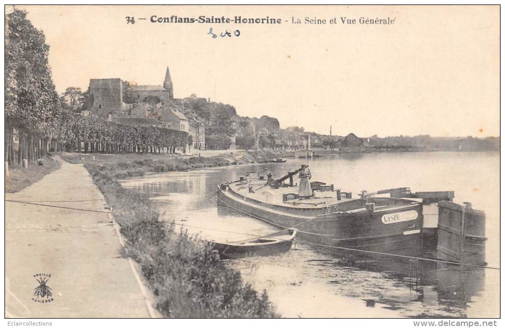 Conflans Sainte Honorine     78     La Seine. Péniche - Conflans Saint Honorine