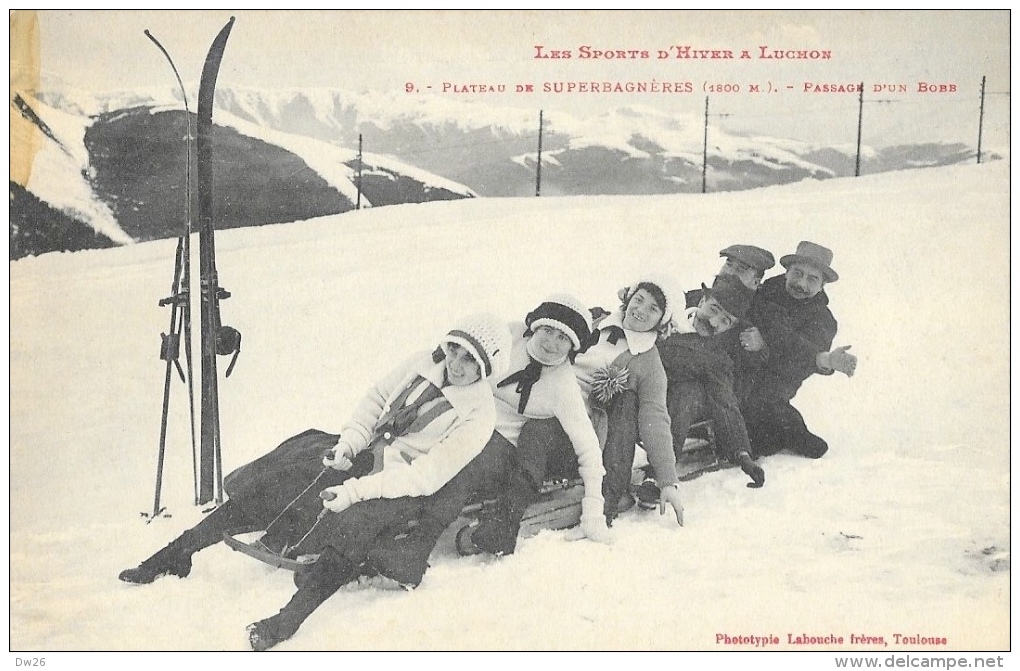 Les Sports D'Hiver à Luchon - Plateau De Superbagnères - Passage D'un Bobb (Bobsleigh) - Carte Non Circulée - Winter Sports