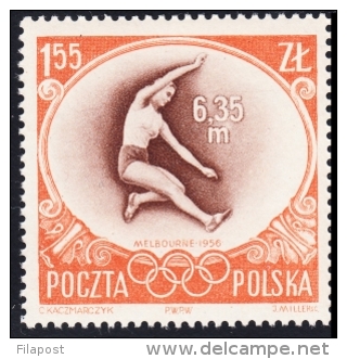 Poland 1956 Fi 849 Olympics In Melbourne Long Jump Athletics MNH** - Jumping