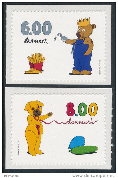 DENMARK/Dänemark 2011, Children´s TV 2v Ex Booklets Perf. 13½ (serpentine Roulette)** - Unused Stamps