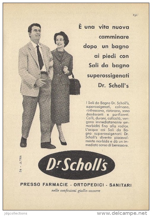 # DR.SCHOLL´S FOOT CARE SHOES 1950s Italy Advert Pub Pubblicità Reklame Pieds Chaussures Piedi Scarpe Schuhe Fusse - Advertising