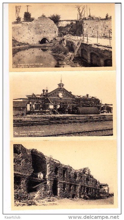 Carnet De 10 Cartes Postales Détachables : BELGIQUE - RUINES D'YPRES - Oorlog 1914-18