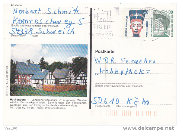 HACHENBURG OPEN-AIR MUSEUM, DORTMUND COLLIERY, PC STATIONERY, ENTIER POSTAL, 1998, GERMANY - Cartes Postales Illustrées - Oblitérées