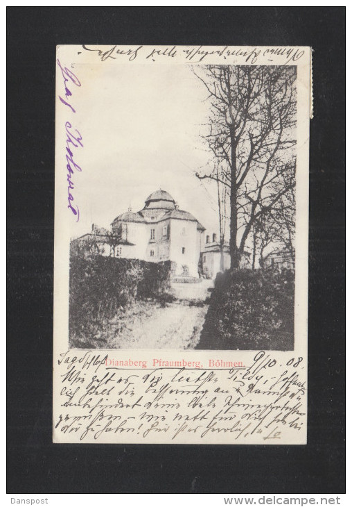 Böhmen AK Dianaberg Piraumberg 1908 Bahnstempel Haid - Storia Postale