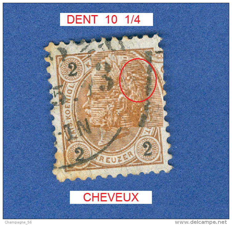 1890 - 96  N° 47  CHIFFRES NOIRS DENTELÉ 10  1/4 OBLITÉRÉ DOS CHARNIÈRE - Errors & Oddities