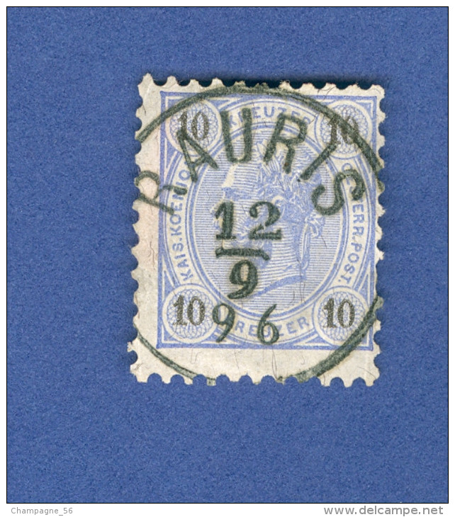 1890 - 96  N° 50  CHIFFRES NOIRS DENTELER  10  1/4  OBLITÉRÉ - Variétés & Curiosités