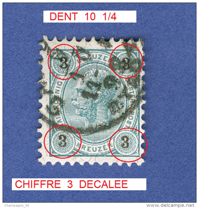 1890 - 96  N° 48  CHIFFRES NOIRS DENTELÉE 10  1/4   OBLITÉRÉ - Variétés & Curiosités