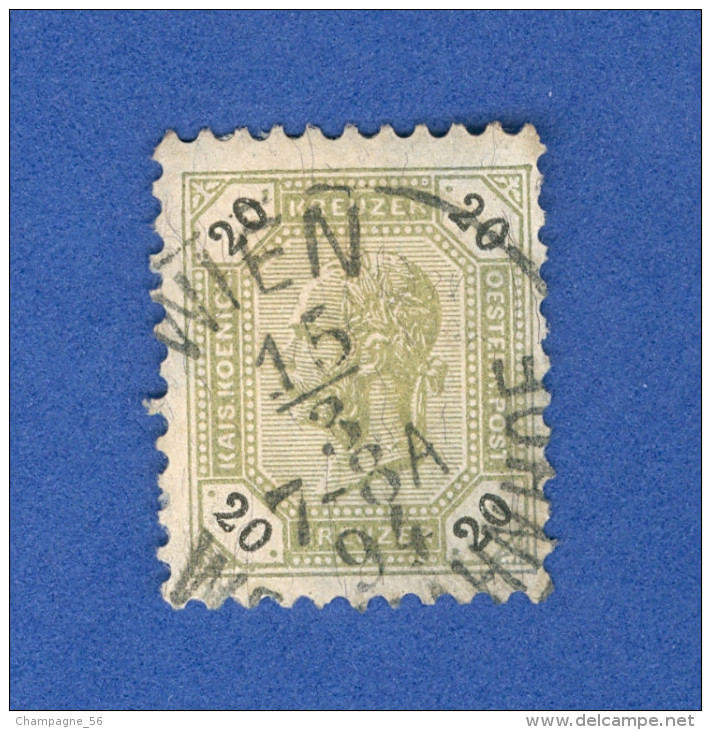 1891  N° 61 CHIFFRES NOIRS DENTELÉ 10  1/4  DOS CHARNIÈRE OBLITÉRÉ - Variétés & Curiosités