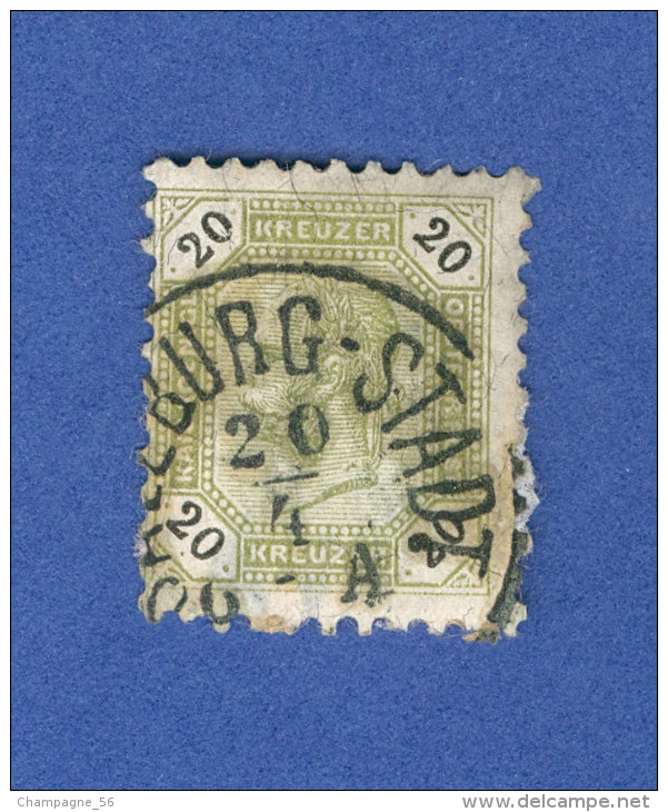 * 1891  N° 61  CHIFFRES NOIRS 20 DENTELÉ 10  1/4 DOS CHARNIÈRE PAPIER OBLITÉRÉ - Abarten & Kuriositäten