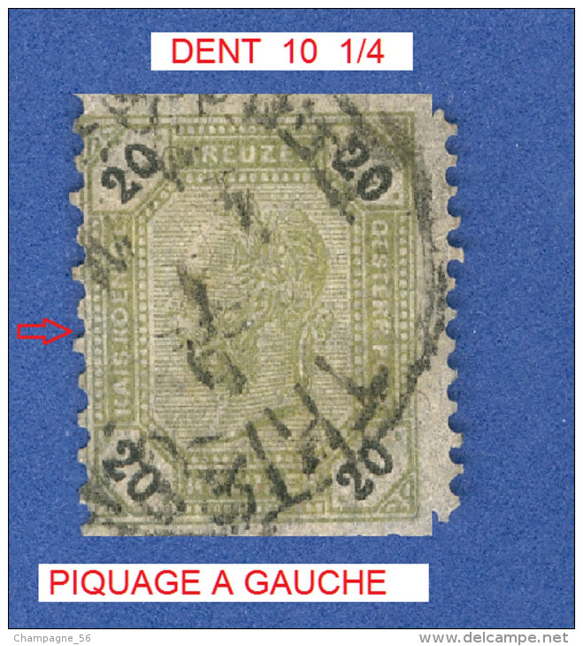 VARIÉTÉS 1891  N° 61  CHIFFRES NOIRS DENTELLE 10  1/4  OBLITÉRÉ - Variétés & Curiosités