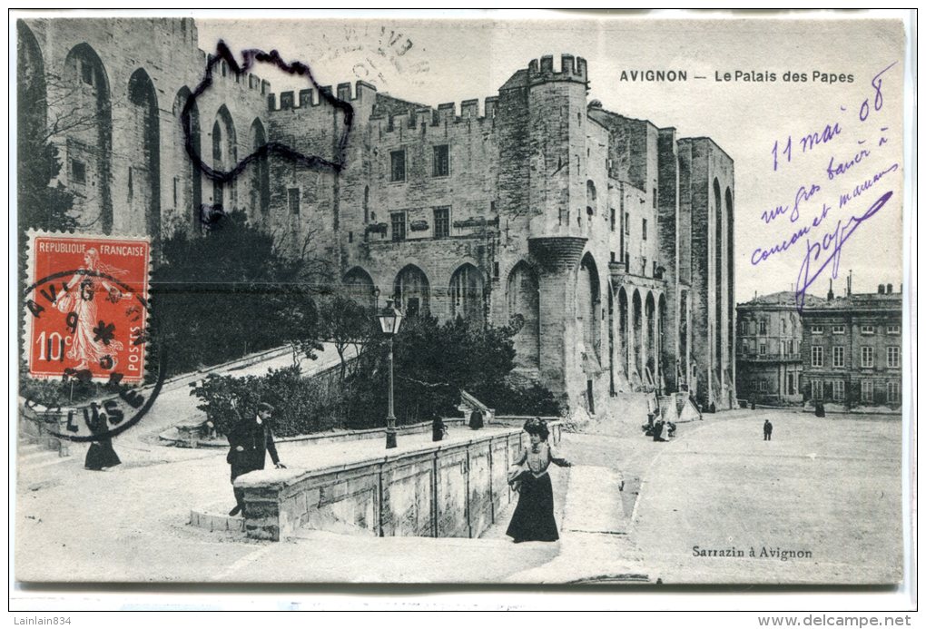 - Avignon - Le Palais Des Papes, Animation, écrite En 1908, TBE, Peu Courante, é - Avignon (Palais & Pont)