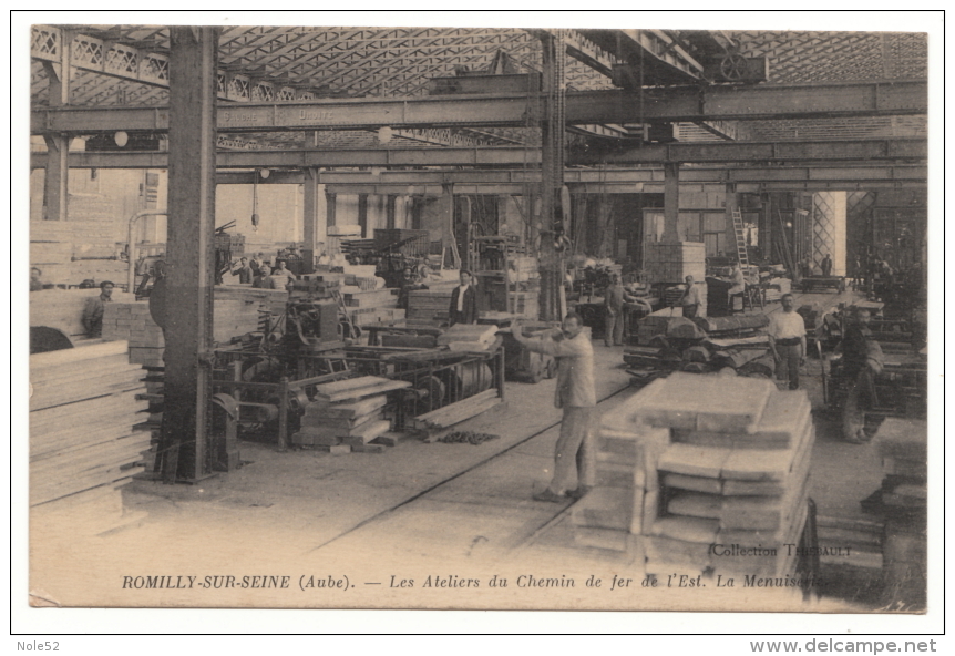 10 - ROMILLY SUR SEINE - Les Ateliers Du Chemin De Fer De L´Est - La Menuiserie - 1916 - Romilly-sur-Seine