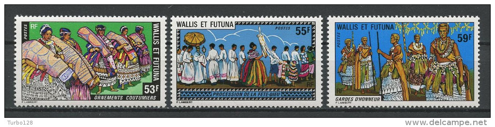 WALLIS FUTUNA 1978 N° 221 à 223 ** Neufs = MNH Superbes Cote 11.60 € Costumes Et Traditions Danses - Unused Stamps