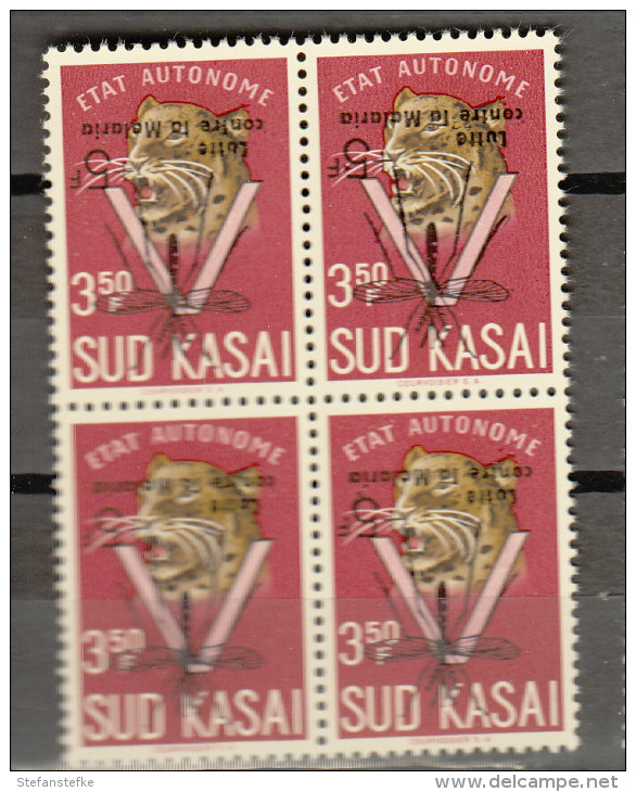 Zuid - Kasai : Ocb Nr :  22 B ** MNH   OMGEKEERDE OPDRUK (zie  Scan Als Voorbeeld) MALARIA SURCHARGE RENVERSEE - Sud-Kasaï