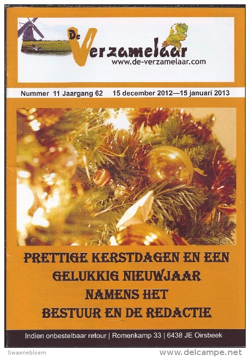 NL.- Tijdschrift - De Verzamelaar Nummerr 11 / Jaargang 62. 15 December 2012 - 15 Januari 2013. Prettige Kerstdagen En - Andere & Zonder Classificatie