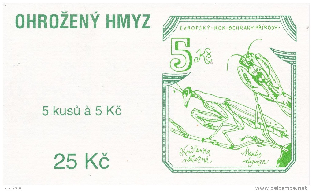 Czech Rep. / Stamps Booklet (1995) 0073-0075 ZS 1 (3 Pcs.) The Endangered Insects (J3790) - Unused Stamps