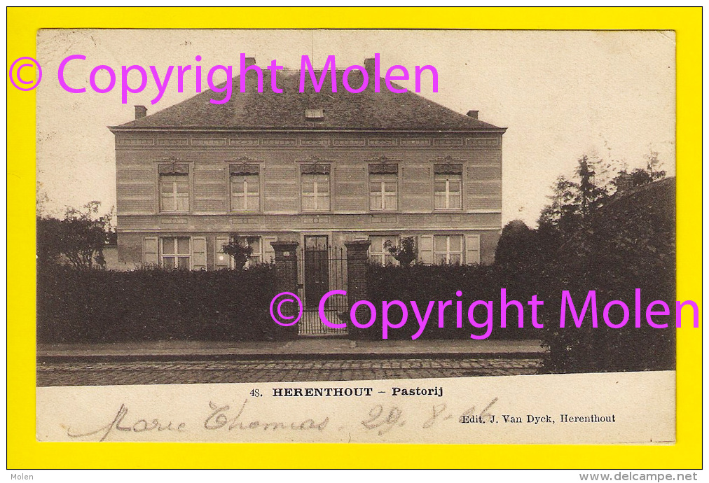 Rare PASTORIJ Te HERENTHOUT * Verzonden In 1906 => Genappe * PRESBYTERE PASTORIE PASTORY CURE 4027 - Herenthout