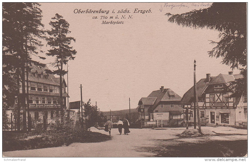 AK Oberbärenburg Markt Gasthof Hotel Friedrichshöhe Bergeshöhe Bei Bärenfels Kipsdorf Schellerhau Falkenhain Altenberg - Kipsdorf