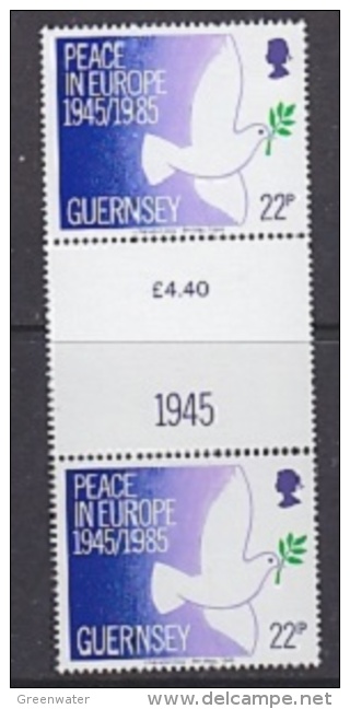 Guernsey 1985 Liberation/Peace In Europe 1v Gutter (unfolded)  ** Mnh (24000A) - Europese Gedachte