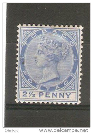 TOBAGO 1882 - 1884 2½d  Bright Blue SG 16a LIGHTLY MOUNTED MINT Cat £15 - Trindad & Tobago (...-1961)