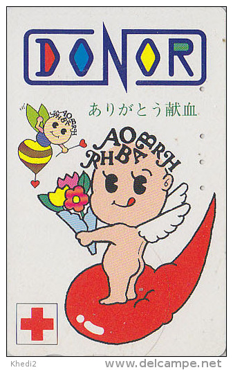 Télécarte Japon - MEDECINE - CROIX ROUGE - Don Du Sang - ANGE & ABEILLE - RED CROSS / ANGEL & BEE Japan Phonecard 537 - Api