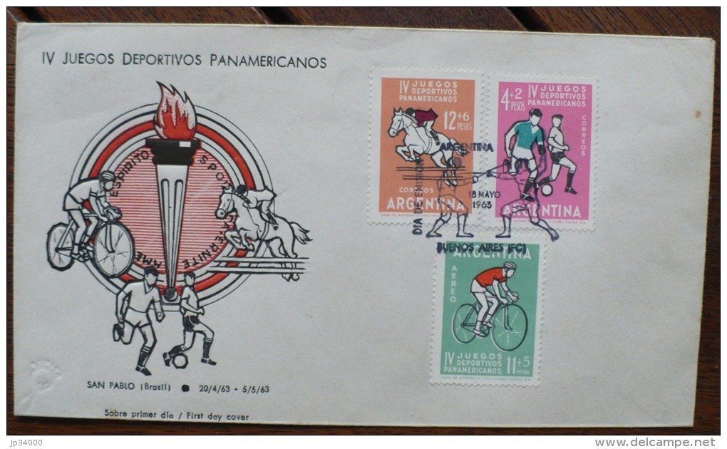 ARGENTINE Escrime. JUEGOS DEPORTIVOS PANAMERICANOS, Equitation, Cyclisme Avec Obliteration Thematique Escrime. 15/5/1963 - Fencing